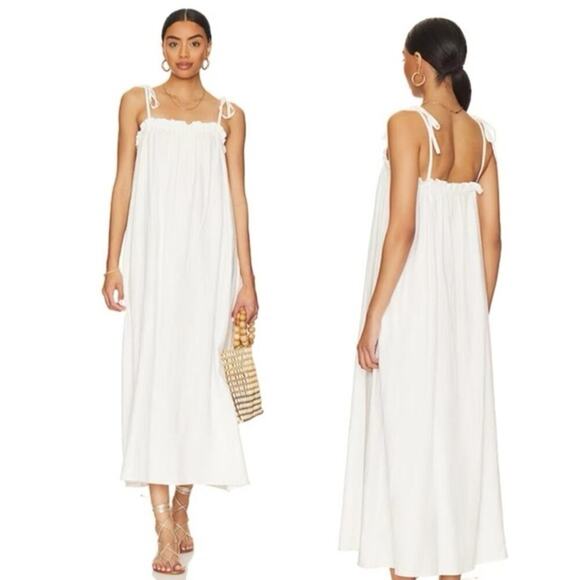 Show Me Your Mumu Angel Maxi Dress Size Small White Dress beach Bridal NWT - Picture 12 of 16